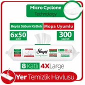 Sleepy Easy Clean Beyaz Sabun Katkılı Mopa Uyumlu Yer Temizlik Havlusu&Mendili 6x50 (300 Yaprak) thumbnail 1