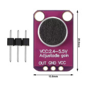 MAX4466 Amplikatörlü Analog Elektet Mikrofon Sensör Ayarlanabilir Kazanç Kontrol Ses Algılayıcı - 6