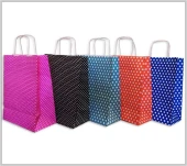 BÜKÜM SAPLI KAĞIT ÇANTA (PUANTİYELİ) (EN:25,BOY:31,DİP:12 CM) 25 adet - 1