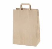 Flat Saplı Kraft Kağıt Çanta 32x21x26 - 25 Adet - 1