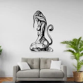 Lazer Kesim Tablo Kedi Kadın Metal Tablo Tasarımı - 1