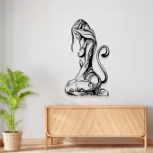 Lazer Kesim Tablo Kedi Kadın Metal Tablo Tasarımı - 2