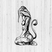 Lazer Kesim Tablo Kedi Kadın Metal Tablo Tasarımı - 3