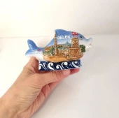 Peçetelik seramik yunus balık Antalya görsel turistik Bayrak Dekoratif Ev mutfak masa - 2