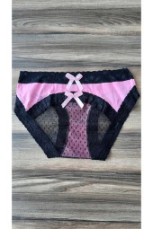 Dantelli Tüllü Pudra Pembesi Külot Iç Çamaşırı thumbnail 2