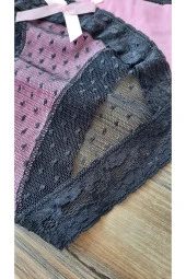 Dantelli Tüllü Pudra Pembesi 3 Lü Külot thumbnail 4