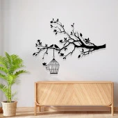 Metal Duvar Tablosu Kuş Kafesi Tasarımı Lazer Kesim Sac Tablo - 2