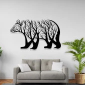 Dekoratif Metal Tablo Sanatsal Hayvan Dekoru Ayı - 1