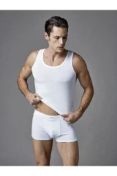 Erkek Beyaz Atlet Boxer Takım thumbnail 1