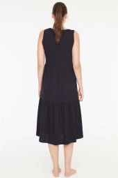 - Kadın Lacivert Sıfır Kol Elbise thumbnail 3