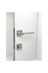 Rivax Anka İnox Zamak Saten Kare Rozetli Wc Banyo Kapı Kolu 1 Takım thumbnail 1