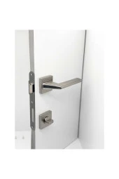 Rivax Anka İnox Zamak Saten Kare Rozetli Wc Banyo Kapı Kolu 1 Takım thumbnail 3