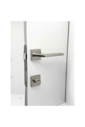 Rivax Anka İnox Zamak Saten Kare Rozetli Wc Banyo Kapı Kolu 1 Takım thumbnail 4