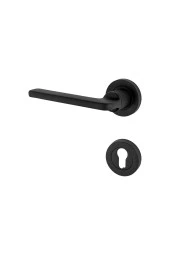 Hisar Mat Siyah Rozetli Yale Çelik Kapı Kolu Sol Basar Tek Yön thumbnail 1