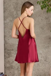 Saten Gecelik Sabahlık Pijama Takım Şort Takım 6'lı Gelin Çeyiz Seti - 6010 thumbnail 6