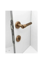 Erva Handles ZK79 Mat Antik Sarı Rozetli Oda Kapı Kolu 2 Takım thumbnail 5