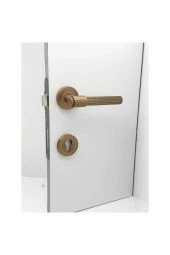 Erva Handles ZK79 Mat Antik Sarı Rozetli Yale Çelik Kapı Kolu 1 Takım thumbnail 5