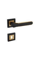 Zirve Siyah Gold Kare Rozetli Oda Kapı Kolu Koldoor 5 Takım - 1
