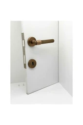 Punch Mat Antik Sarı Rozetli Oda Kapı Kolu 5 Takım thumbnail 4