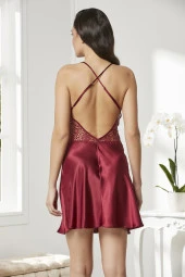 Saten Gecelik Sabahlık Pijama Takım Şort Takım 6'lı Gelin Çeyiz Seti - 6625 thumbnail 5