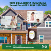 TechTic 1Buton 1Alıcı Kablosuz Kapı Zili Yaratıcı Baykuş Şekilli Işıklı Uzun Mesafeli(300 Metre) Ev Ofis - 1