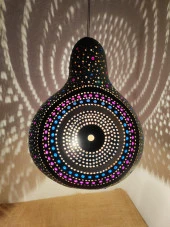 Halka desenli Su kabağı Bahçe Dekorasyon Lambası - 1