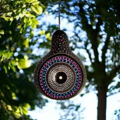 Halka desenli Su kabağı Bahçe Dekorasyon Lambası - 2