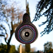 Halka desenli Su kabağı Bahçe Dekorasyon Lambası - 3