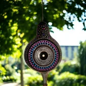 Halka desenli Su kabağı Bahçe Dekorasyon Lambası - 4