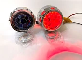 Femex Bi-Xenon Kırmızı Renk Bal Petek Desenli Far İçi Mercek 2,5 Inc Far Merceği Led Xenon Uyumlu - 2