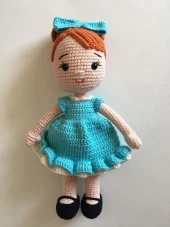 Mavi Şeker Bebek Amigurumi Organik Oyuncak - 1