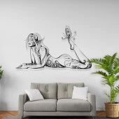 Metal Lazer Kesim Tablo Kadın Silueti - 1