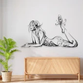 Metal Lazer Kesim Tablo Kadın Silueti - 2