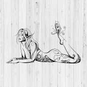 Metal Lazer Kesim Tablo Kadın Silueti - 3