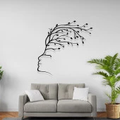 Tasarım Duvar Aksesuarları Kadın Yüzü Lazer Kesim Tablo - 1