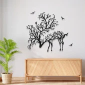 Duvar Dekorasyonları Geyik Ve Ağaç Temalı İllüstrasyon Tablo - 2
