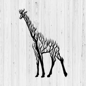 Zürafa Tablo Hayvan Motifli Metal Lazer Kesim Tablo - 3
