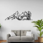 Duvar Dekorasyon Ürünleri Nü Kadın Tablosu Lazer Kesim Metal - 1