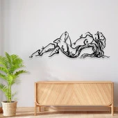 Duvar Dekorasyon Ürünleri Nü Kadın Tablosu Lazer Kesim Metal - 2