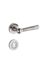 Osmanlı Rozetli Oda Kapı Kolu Nikel Saten Koldoor 5 Takım thumbnail 1