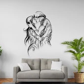 Romantik Yatak Odası Tabloları Öpüşen Çift Temalı Metal Tablo - 1