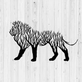 Hayvan Tablo Aslan Temalı Metal Duvar Dekoru - 3