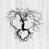 Romantik Tablo Kadın Ve Erkek Temalı Metal Tablo - 3