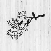 Duvar Metal Tablo Ağaç Dalı Motifli Lazer Kesim Tablo - 3