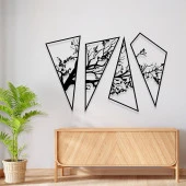 Dekoratif Duvar Süsleri Geometrik Tasarım Metal Ağaç Dekoru - 2