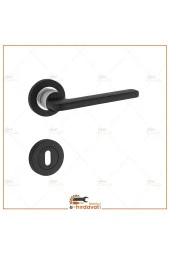 Hisar Mat Siyah Krom Rozetli Oda Kapı Kolu Koldoor 4 Takım thumbnail 2