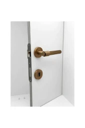 Erva Handles ZK79 Mat Antik Sarı Rozetli Oda Kapı Kolu 4 Takım thumbnail 2