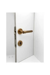 Erva Handles ZK79 Mat Antik Sarı Rozetli Oda Kapı Kolu 4 Takım thumbnail 3