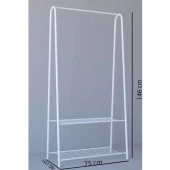 Metal Gardırop Açık Tasarım Kıyafet Askılığı Metal Portmanto - 3