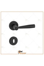 Çekiç Oda Kapı Kolu Mat Siyah Rozetli Oda Kapı Kolu Koldoor 5 Takım thumbnail 2